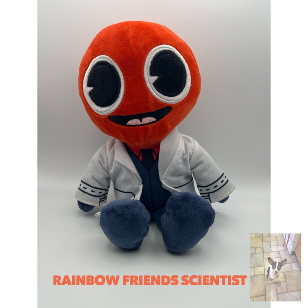 Rainbow Friends Smiling Red Scientist Plush Toy